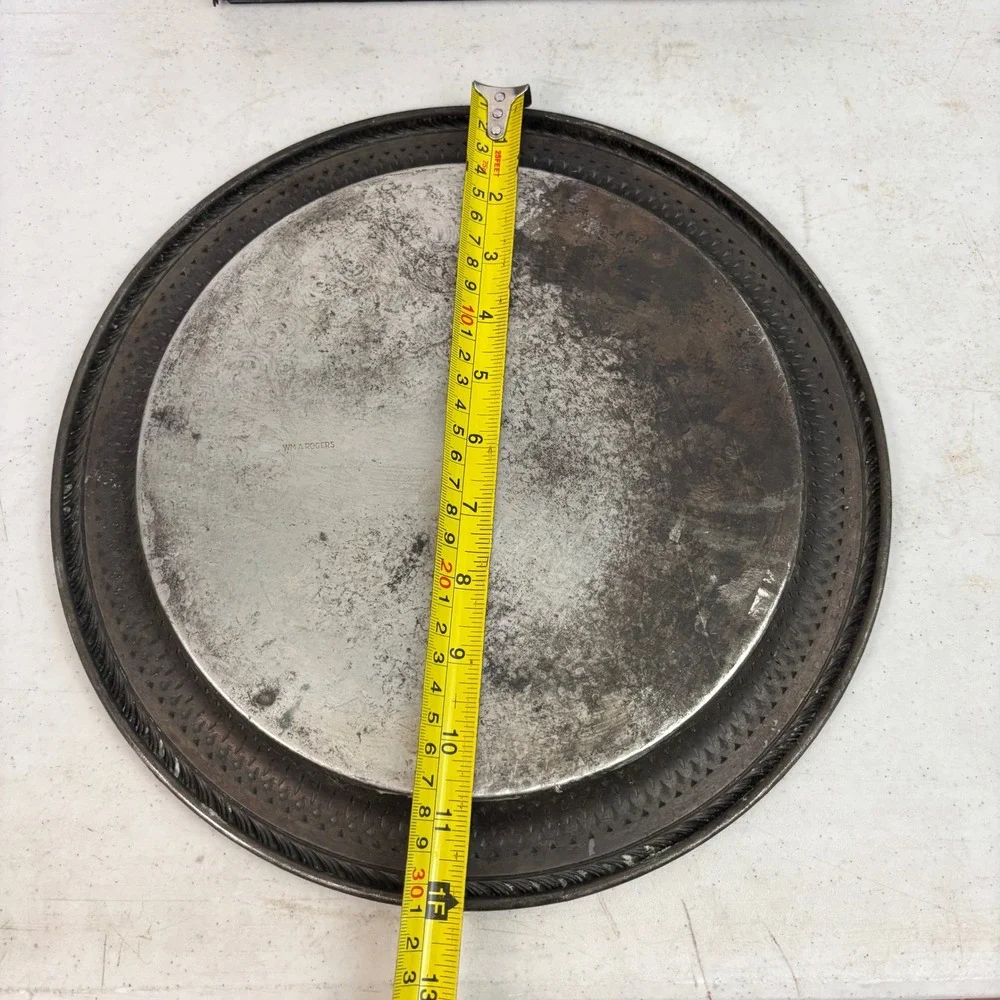 Vintage Wm. A. Rogers Silverplate Round Serving Tray 12
